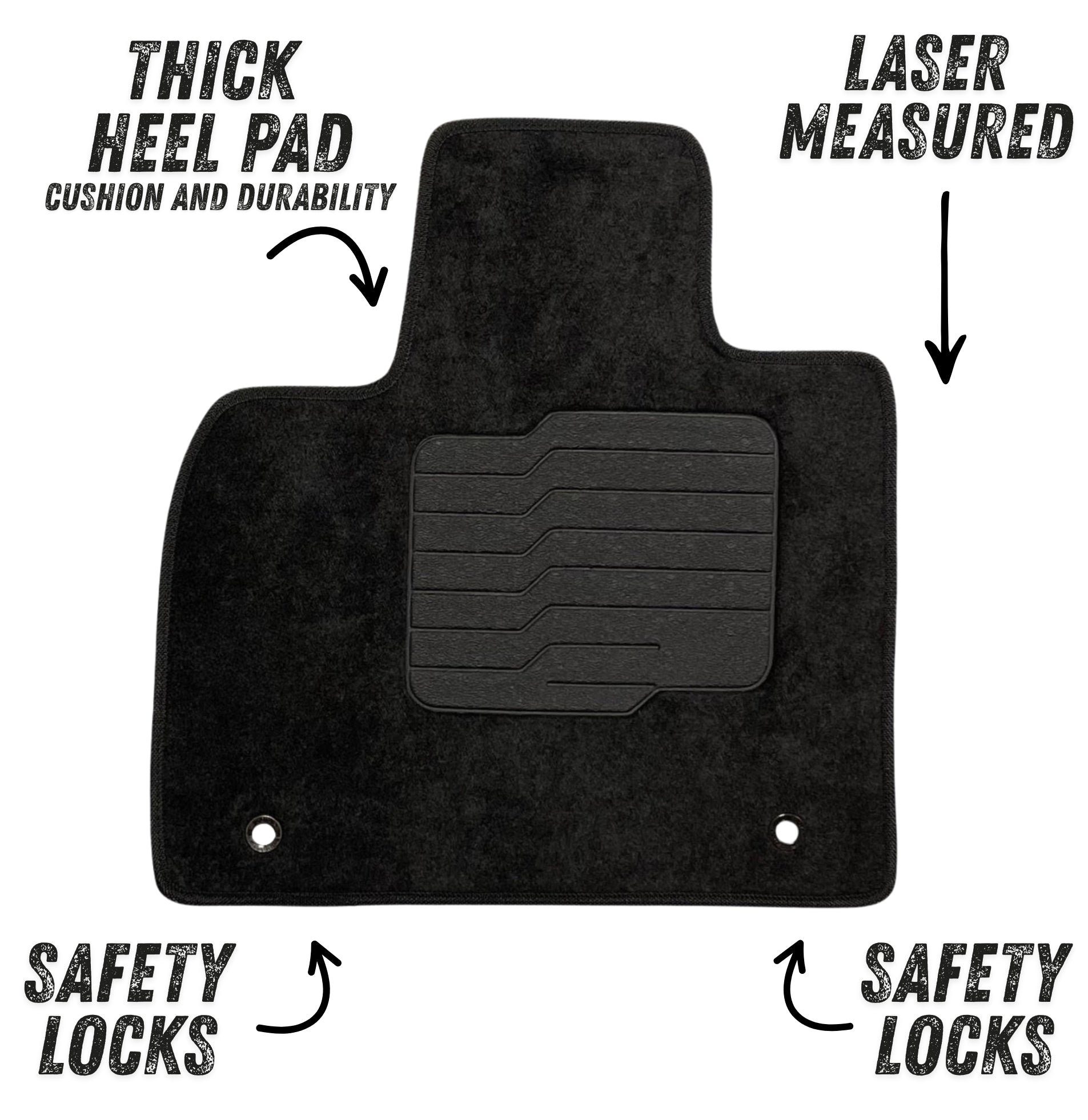 Carpet Floor Mats for 2020 to 2025 Kia Telluride Front, Rear and 3rd Row, Black