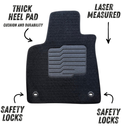 Carpet Floor Mats for 2016-2022 Lexus RX350 RX450h / 2018-2022 RX350L RX450HL, Front and Rear, Black