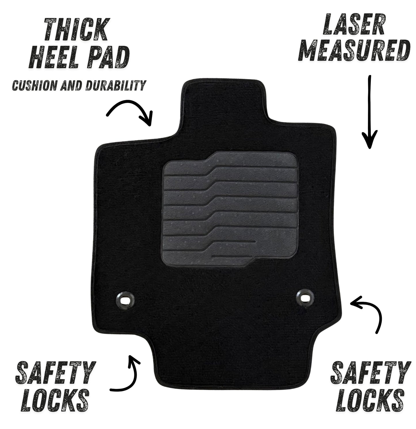 Carpet Floor Mats for 2021 to 2025 Toyota Venza, front and Rear, Black