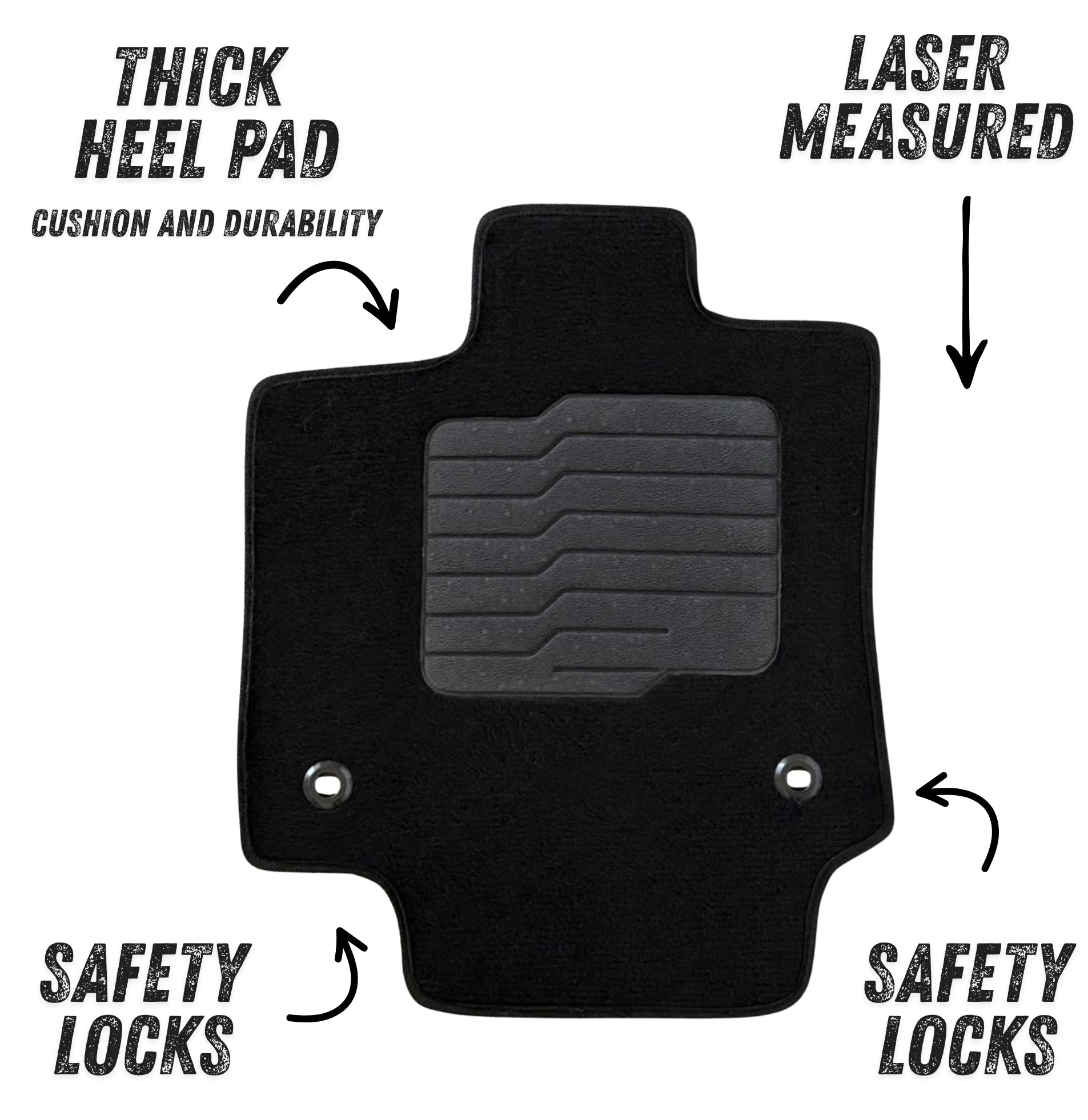 Carpet Floor Mats for 2021 to 2025 Toyota Venza, front and Rear, Black