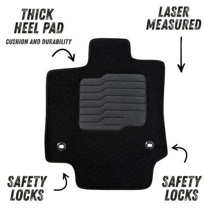 Carpet Floor Mats for 2021 to 2025 Toyota Venza, front and Rear, Black