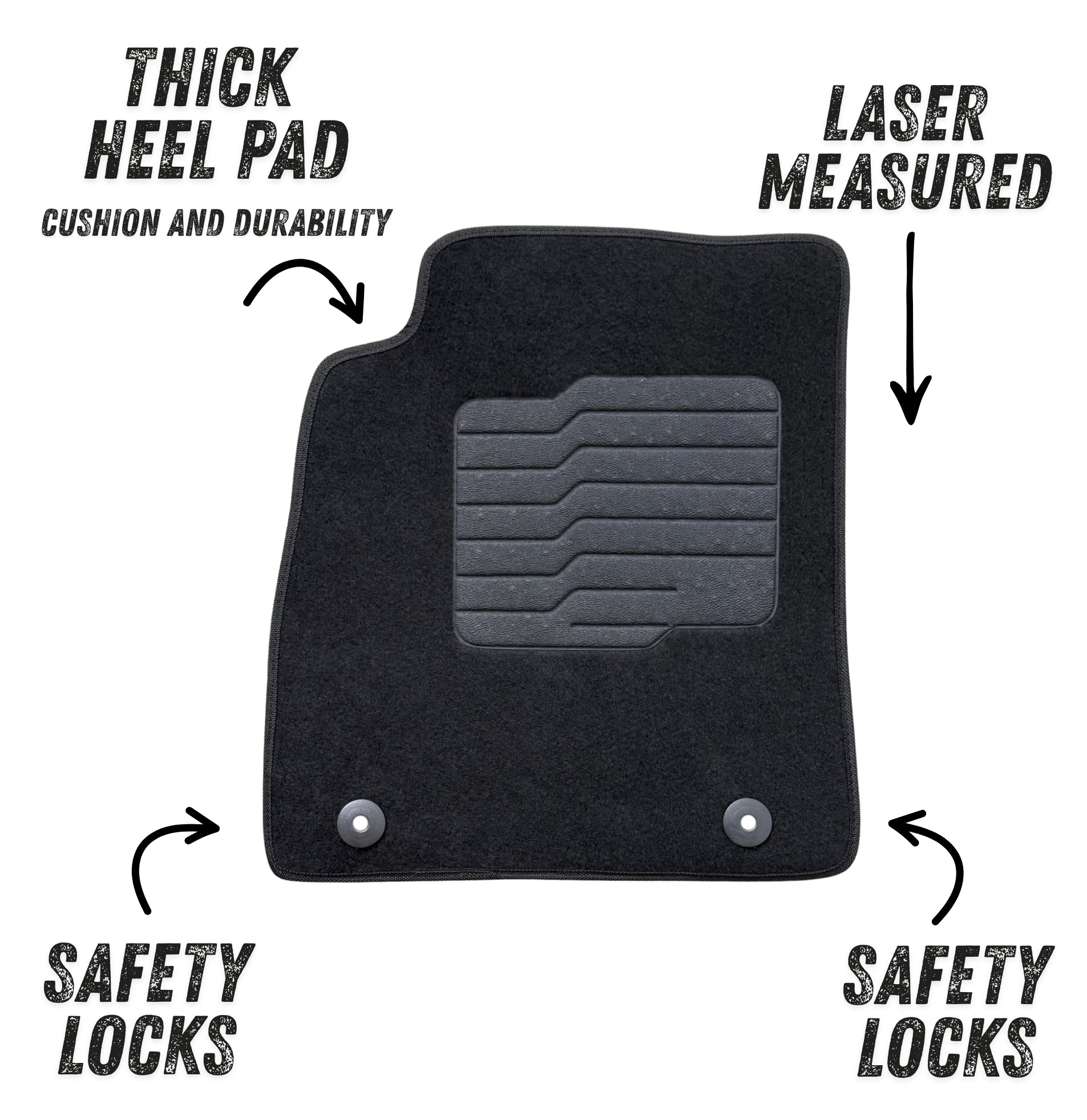 Carpet Floor Mats For 2014 to 2020 Chevrolet Impala, Front and Rear, Black