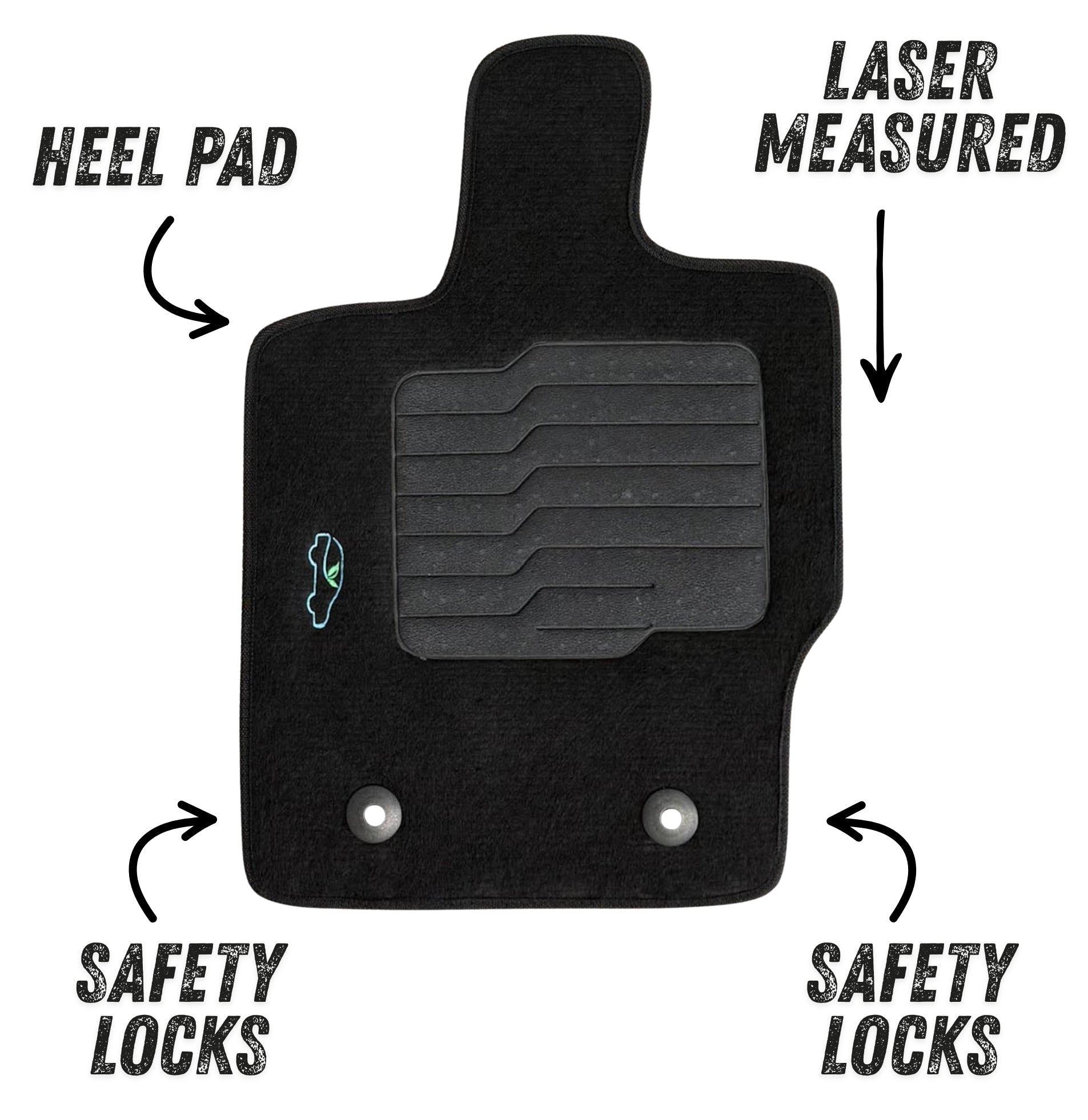 Carpet Floor Mats for 2019 to 2023 Ford Ranger SuperCrew Cab Models