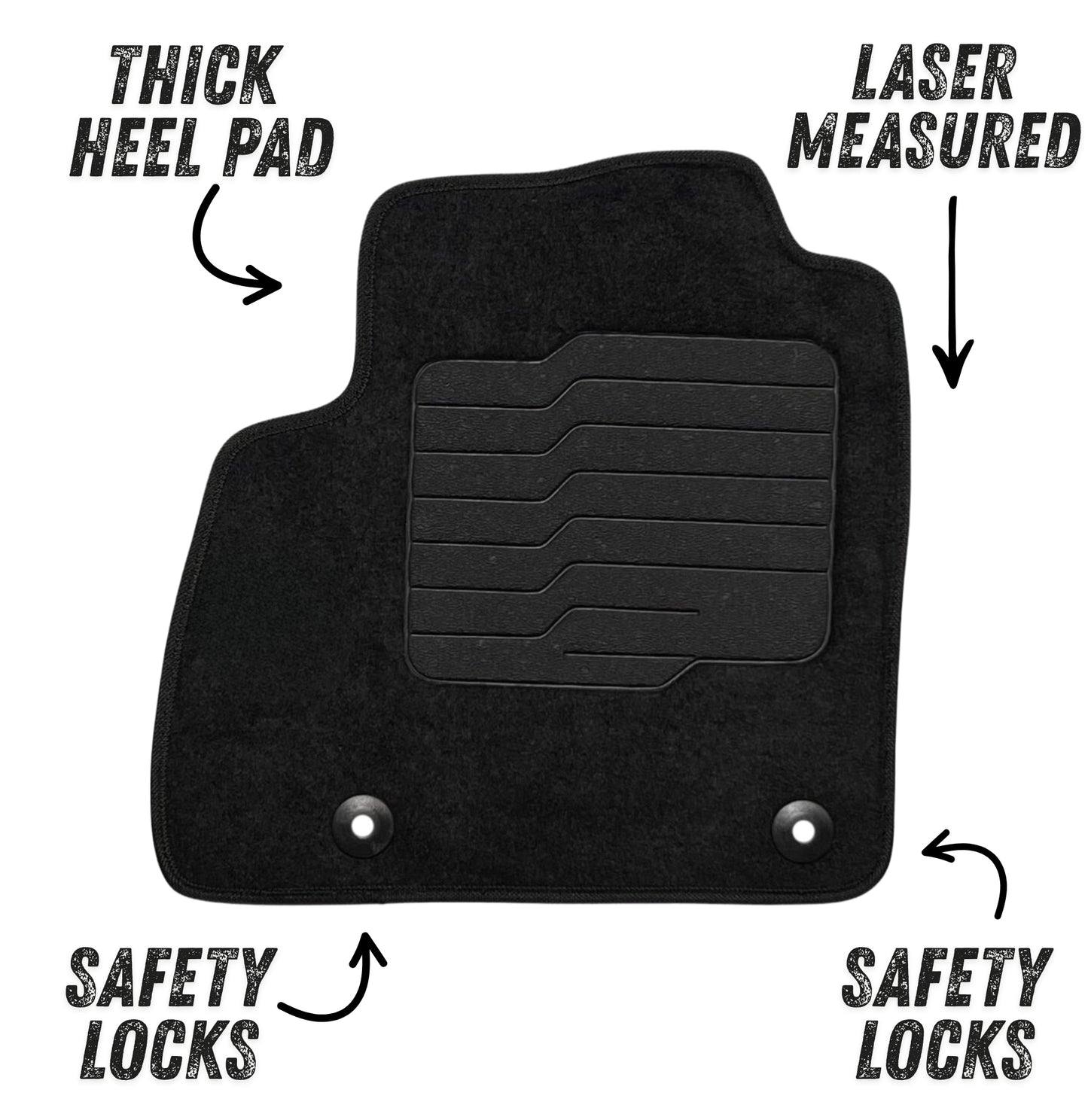Carpet Floor Mats for 2016 to 2019 Chevrolet Cruze (Not for 2016 Cruze Limited), Front and Rear, Black