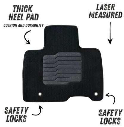 Carpet Floor Mats for 2022 to 2026 Kia Carnival 8 Passenger, Front and Rear, Black