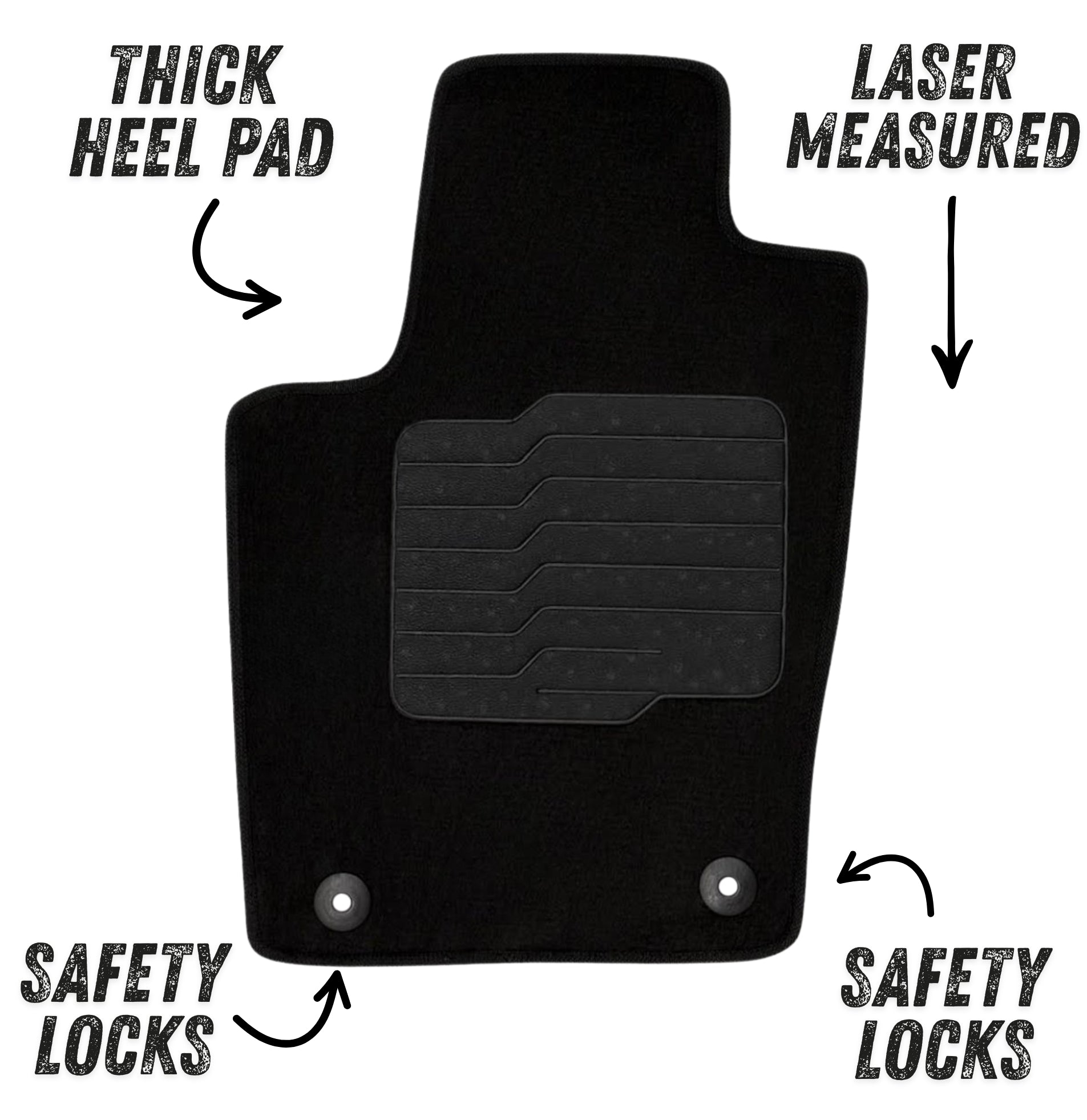 Carpet Floor Mats for 2016 to 2021 Jeep Grand Cherokee & 16 to 26 Dodge Durango, Front and Rear, Black