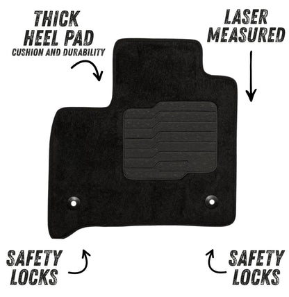 Carpet Floor Mats for 2018 to 2024 Chevrolet Traverse Front, Rear and 3rd Row