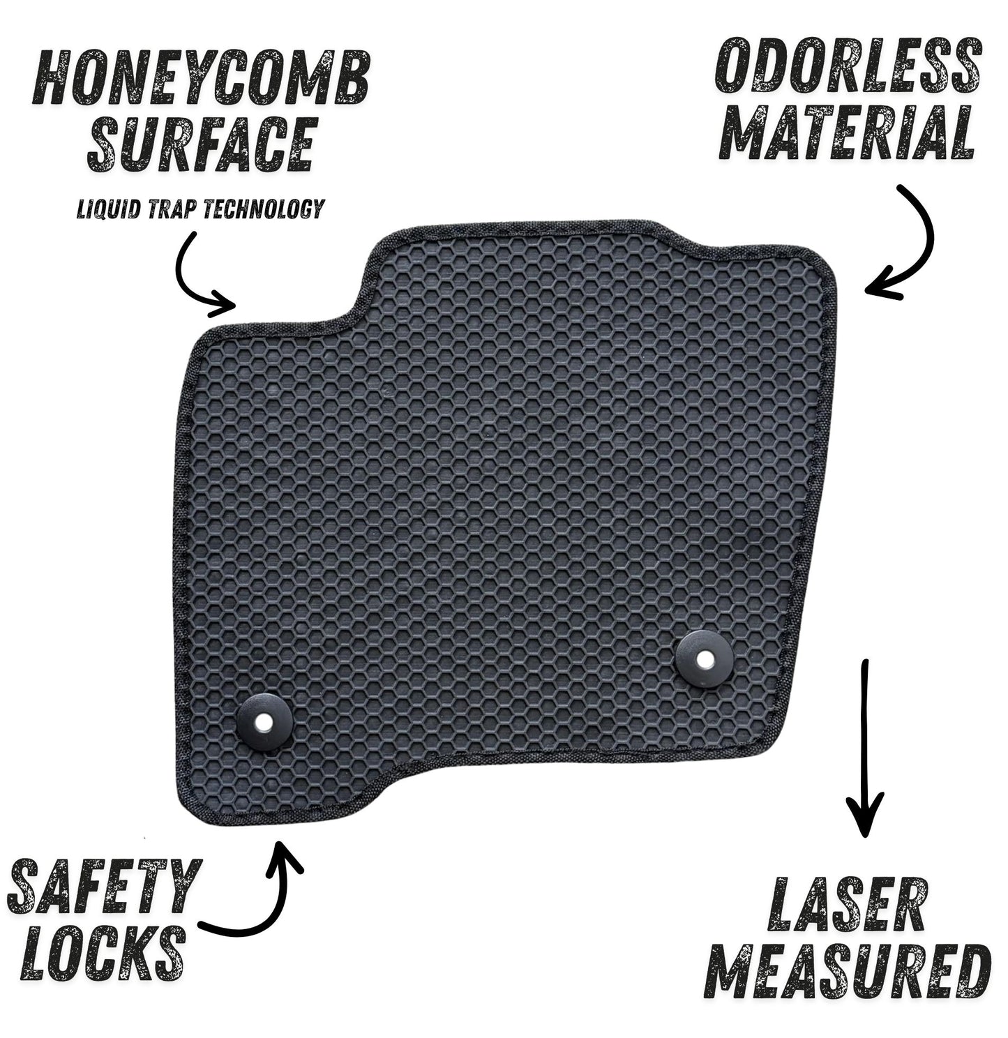 All Weather Honeycomb Floor Mats for 2019 to 2023 Lincoln Nautilus, Front and Rear