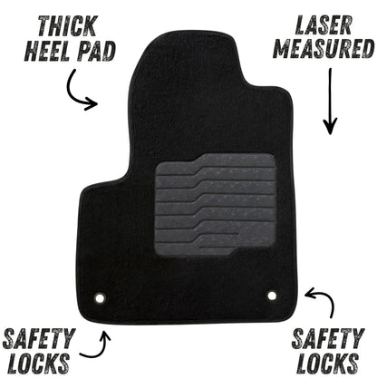 Carpet Floor Mats Fit for 2014 to 2023 Jeep Cherokee, Front and Rear, Black