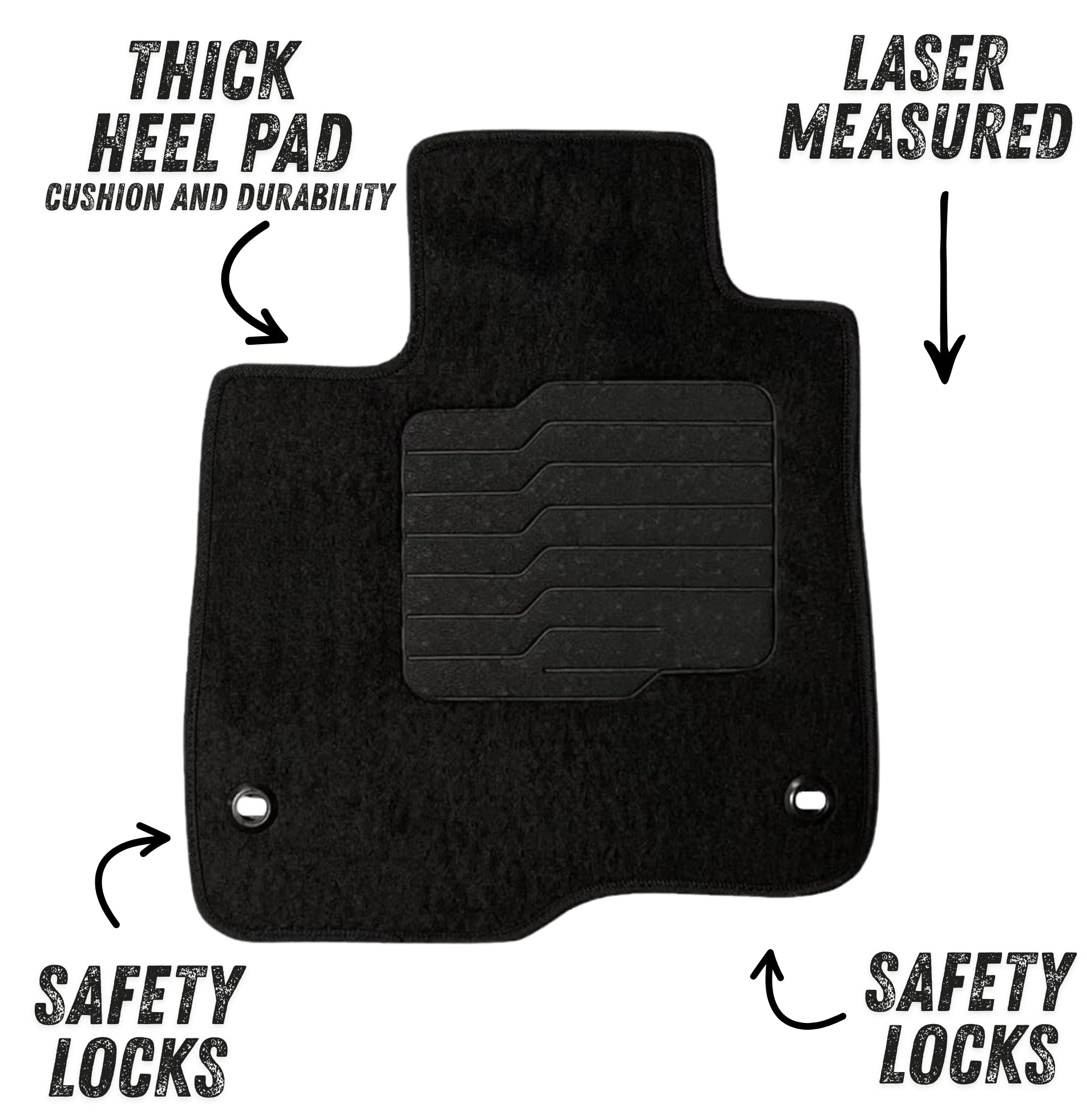 Carpet Floor Mats for 2023 to 2026 Honda CR-V, Front and Rear, Black