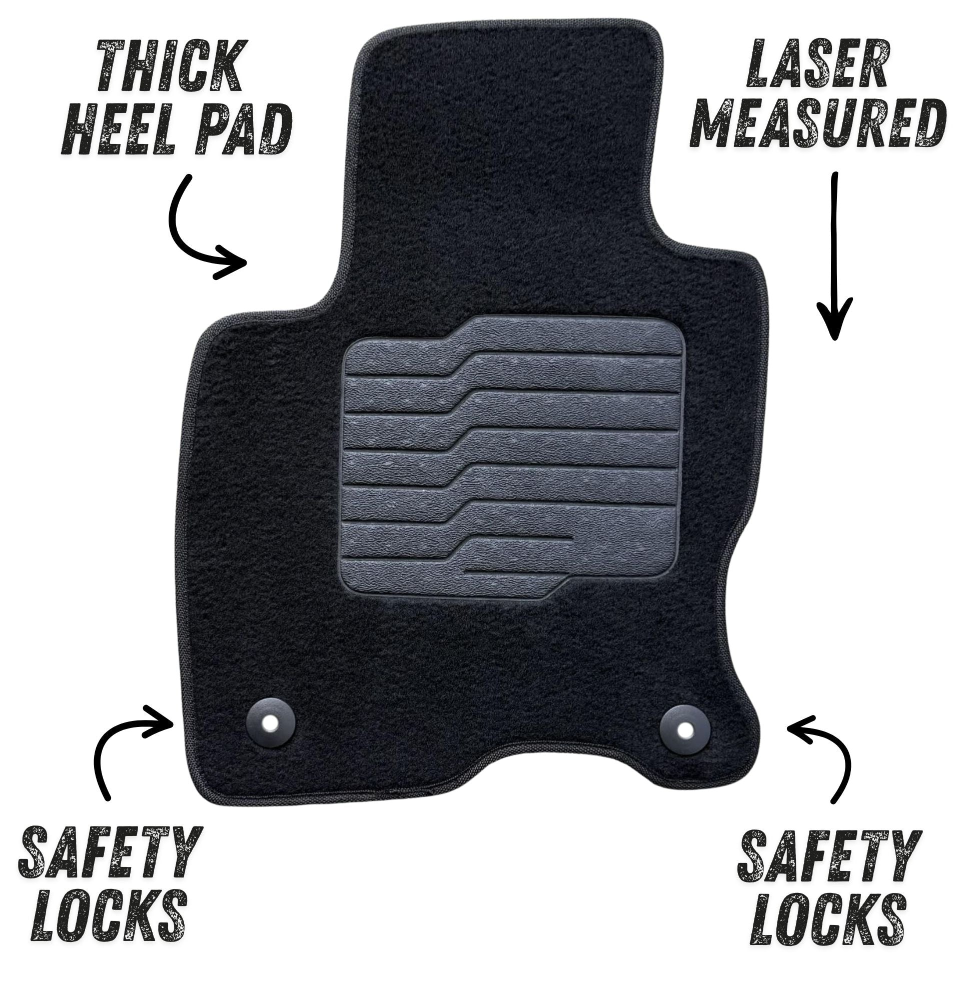 Carpet Floor Mats for 2020 to 2026 Lincoln Corsair, Front and Rear, Black