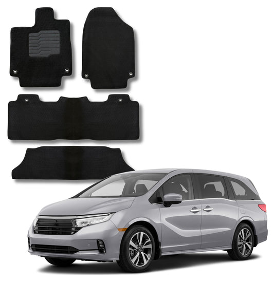 Carpet Floor Mats for 2018 to 2026 Honda Odyssey, Full set, Black