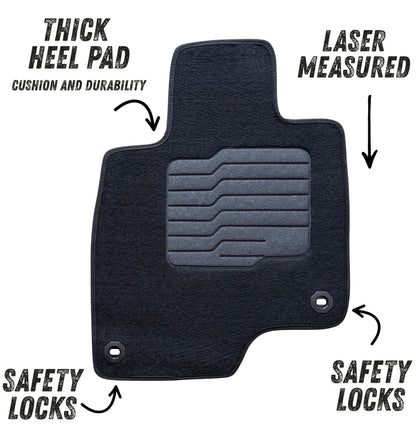 Carpet Floor Mats for 2019 to 2026 Acura RDX, Front and Rear, Black