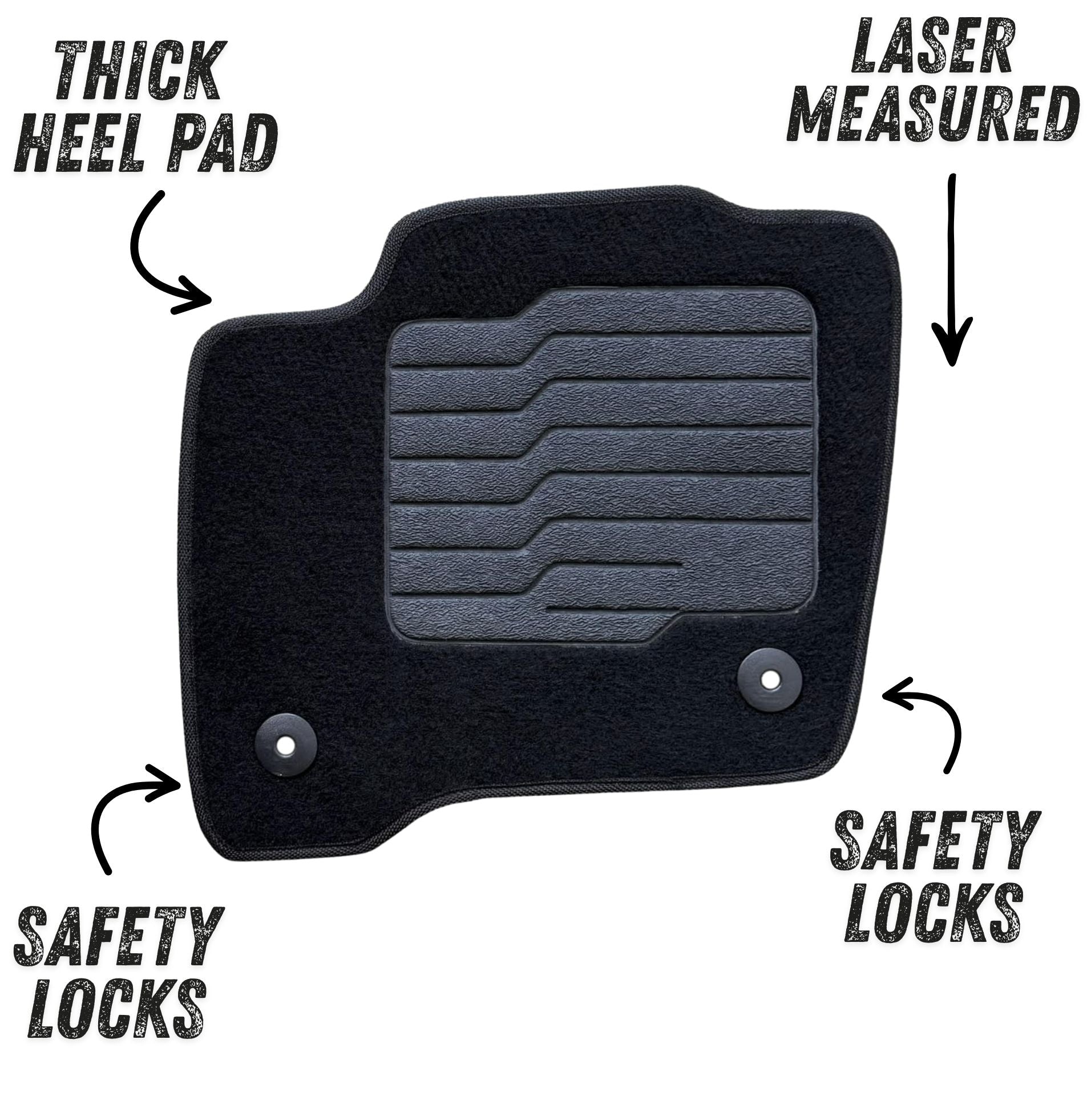 Carpet Floor Mats for 2019 to 2023 Lincoln Nautilus, Front and Rear, Black