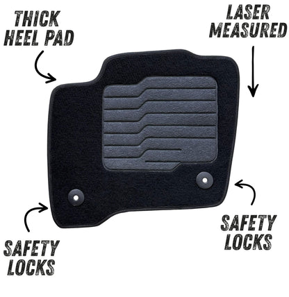 Carpet Floor Mats for 2019 to 2023 Lincoln Nautilus, Front and Rear, Black