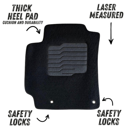 Carpet Floor Mats for 2019 to 2024 Kia Forte, Front and Rear