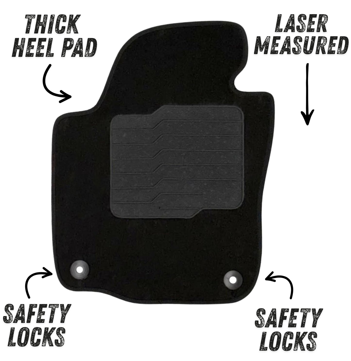 Carpet Floor mats for 2011 to 2019 Volkswagen Passat, Front and Rear, Black