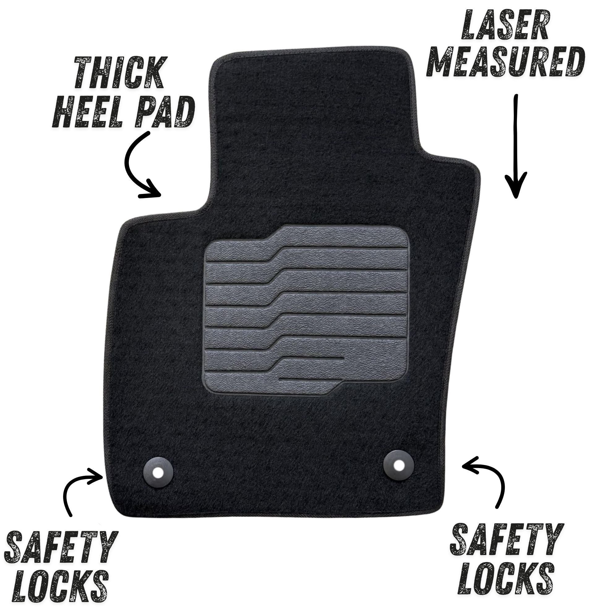 Carpet Floor Mats for 2025 to 2026 Nissan Kicks, Front and Rear, Black
