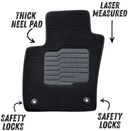 Carpet Floor Mats for 2025 to 2026 Nissan Kicks, Front and Rear, Black