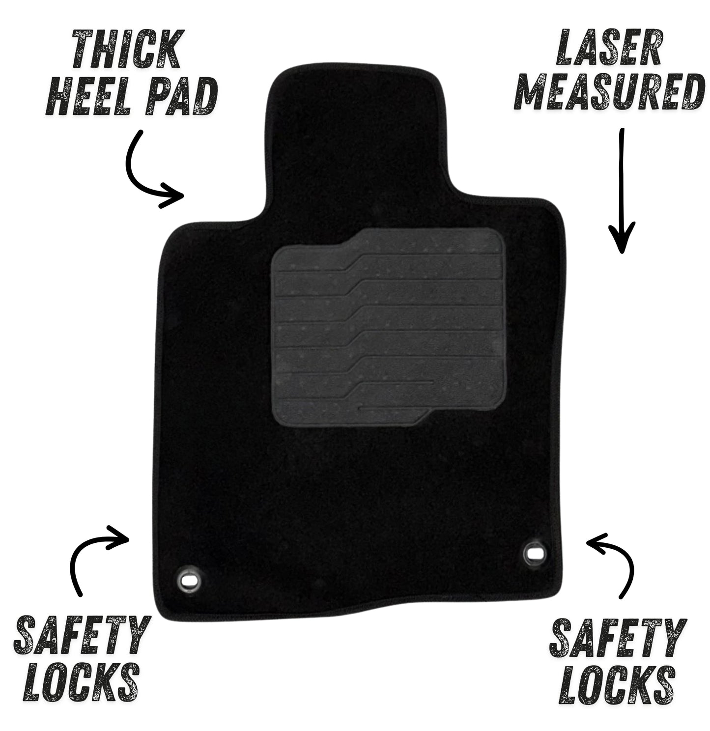 Carpet Floor Mats for 2016 to 2021 Honda Civic, Front and Rear, Black