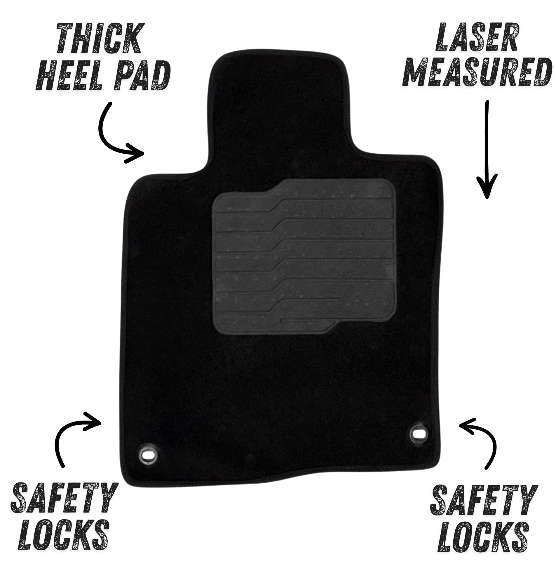 Carpet Floor Mats for 2016 to 2021 Honda Civic, Front and Rear, Black