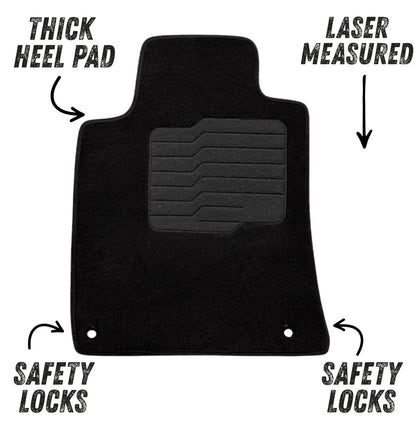Carpet Floor Mats for 2019 to 2025 Nissan Altima, Front and Rear, Black