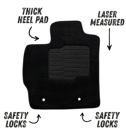 Carpet Floor Mats for 2010 and 2011 Toyota Prius, Front and Rear