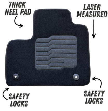 Carpet Floor Mats for 2024 to 2026 Chevrolet Traverse, Front and Rear
