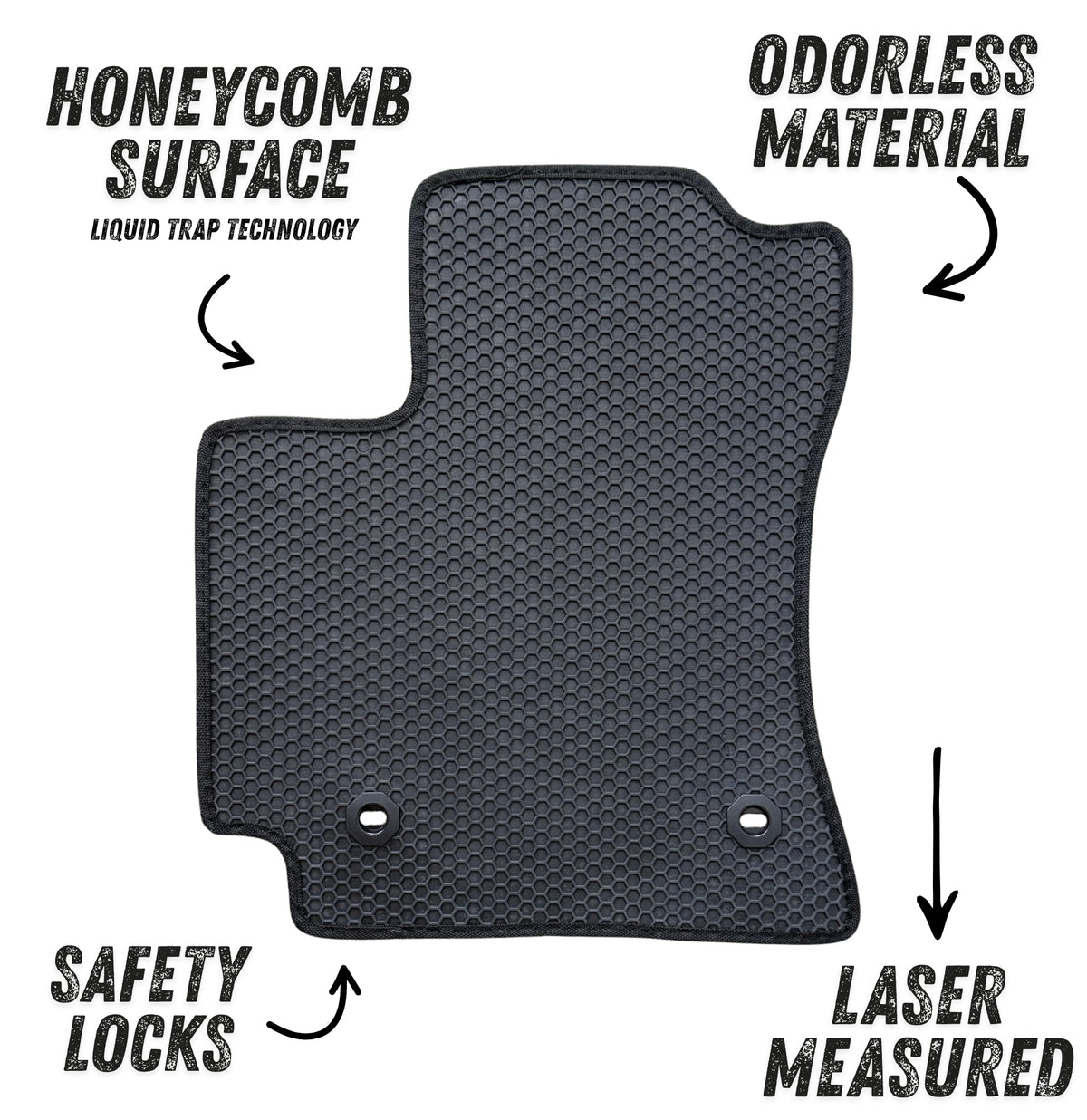 All Weather Honeycomb Floor Mats for 2014 to 2019 Toyota Corolla, Front and Rear