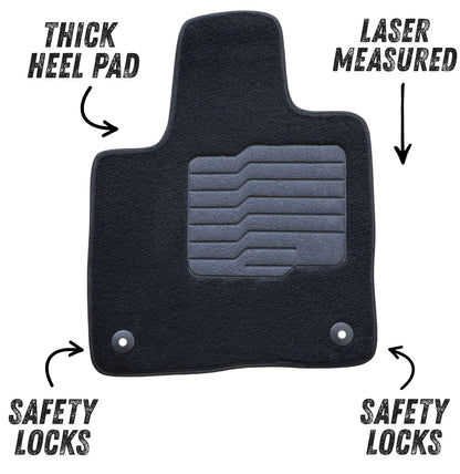 Carpet Floor Mats for 2024 to 2026 Lincoln Nautilus, Front and Rear, Black