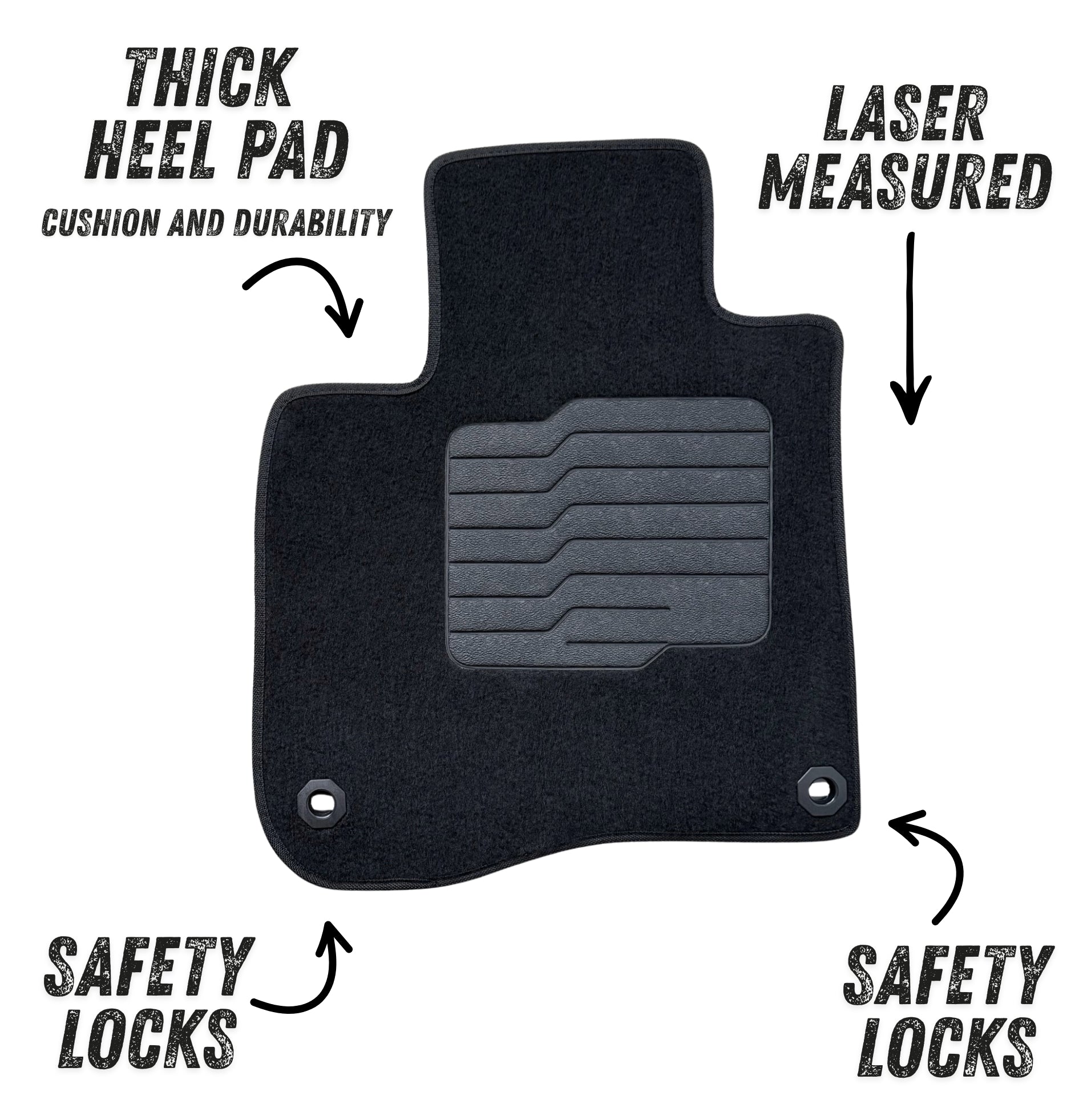 Carpet Floor Mats for 2017 to 2022 Honda CR-V, Front and Rear, Black