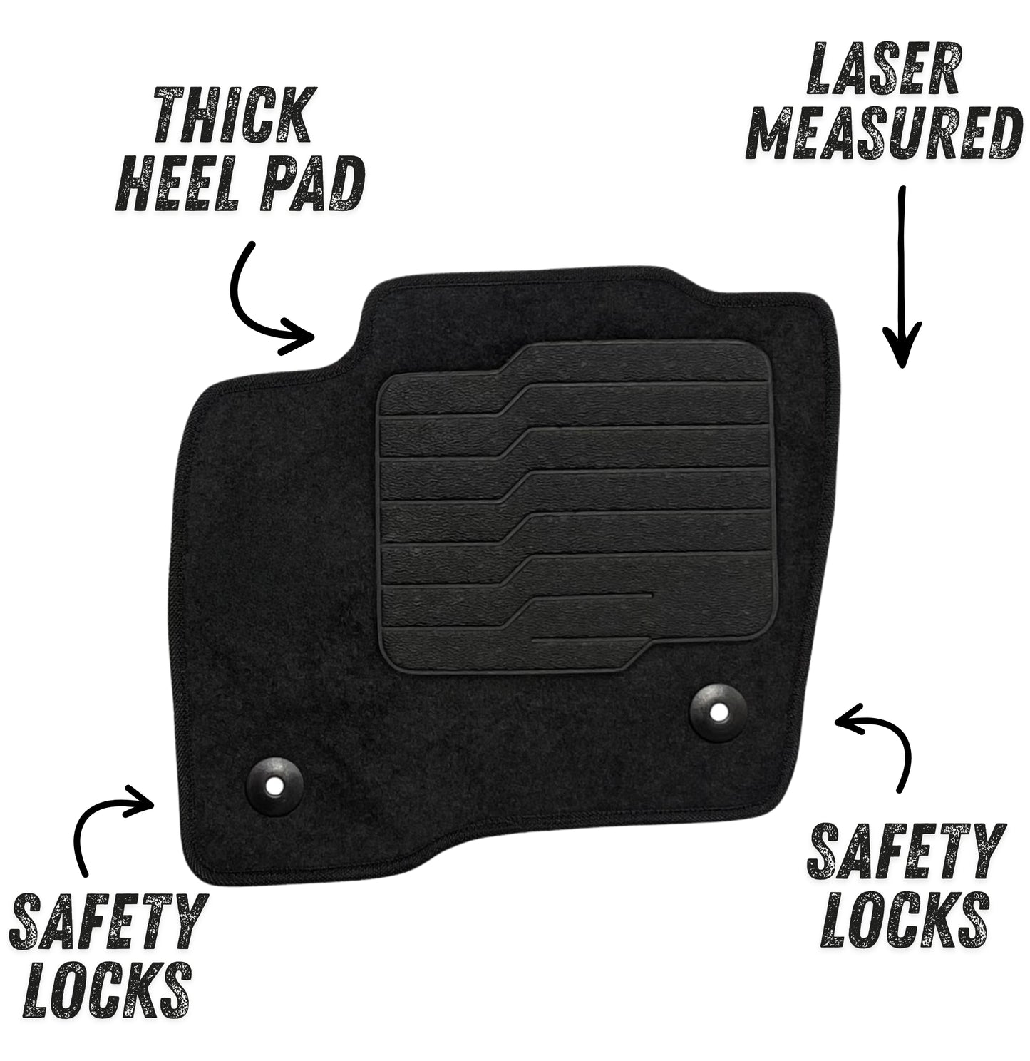 Carpet Floor Mats for 2015 to 2024 Ford Edge, Front and Rear, Black