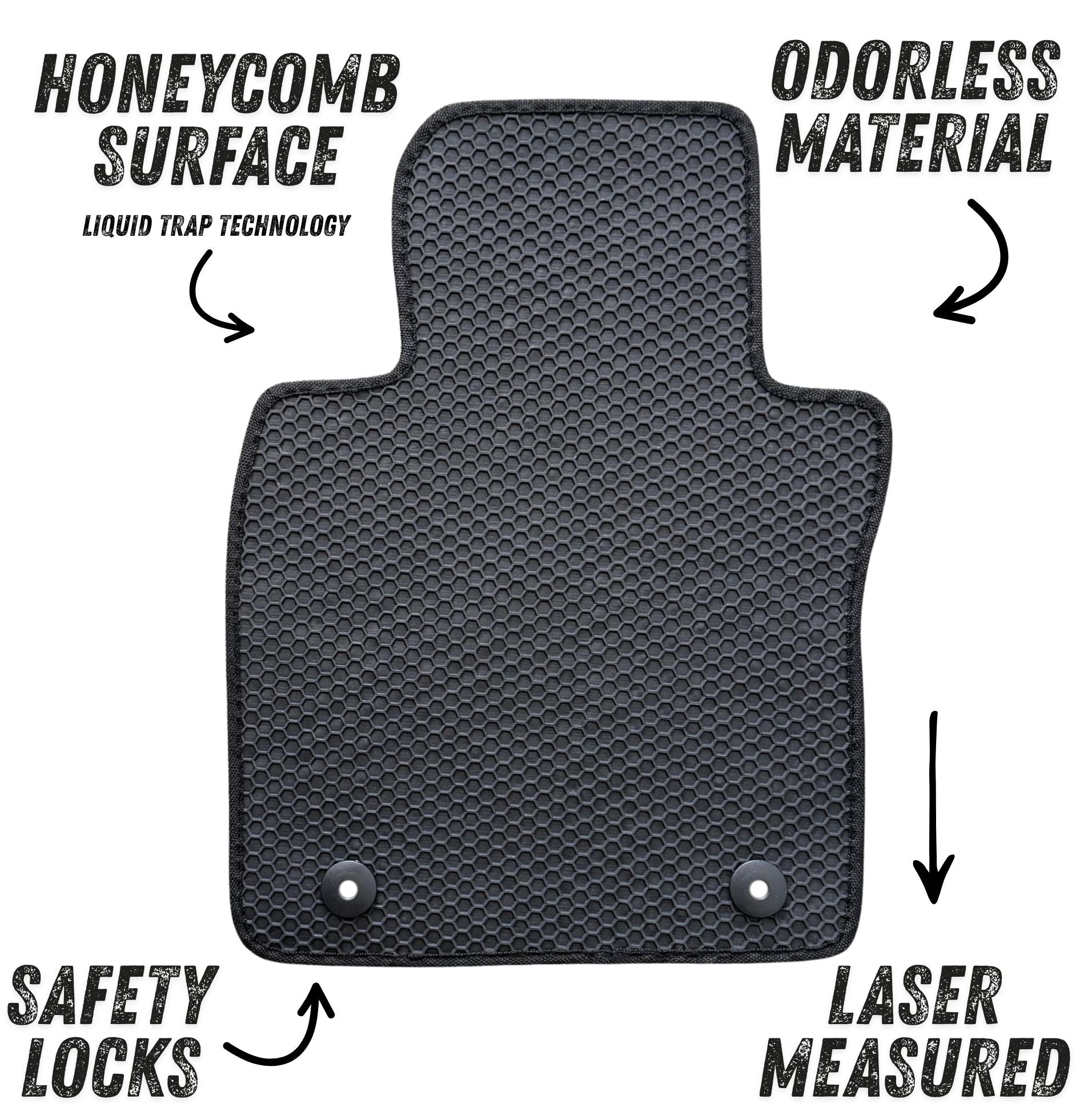 All Weather Honeycomb Floor Mats for 2023 to 2026 Mazda CX-50 (Not Hybrid), Front and Rear, Black
