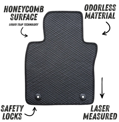 All Weather Honeycomb Floor Mats for 2023 to 2026 Mazda CX-50 (Not Hybrid), Front and Rear, Black