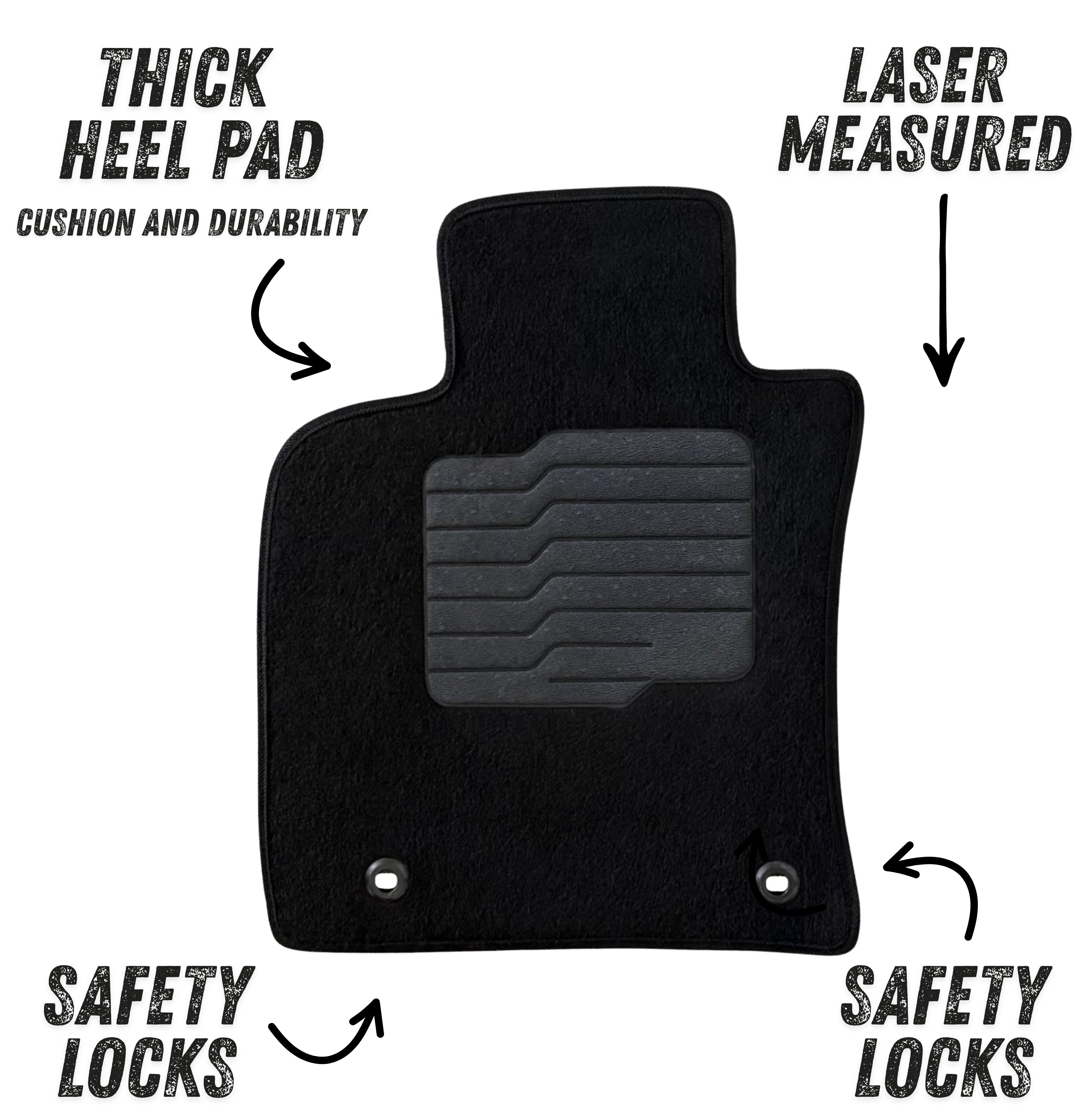 Carpet Floor Mats for 2018 to 2024 Toyota Camry, Front and Rear, Black