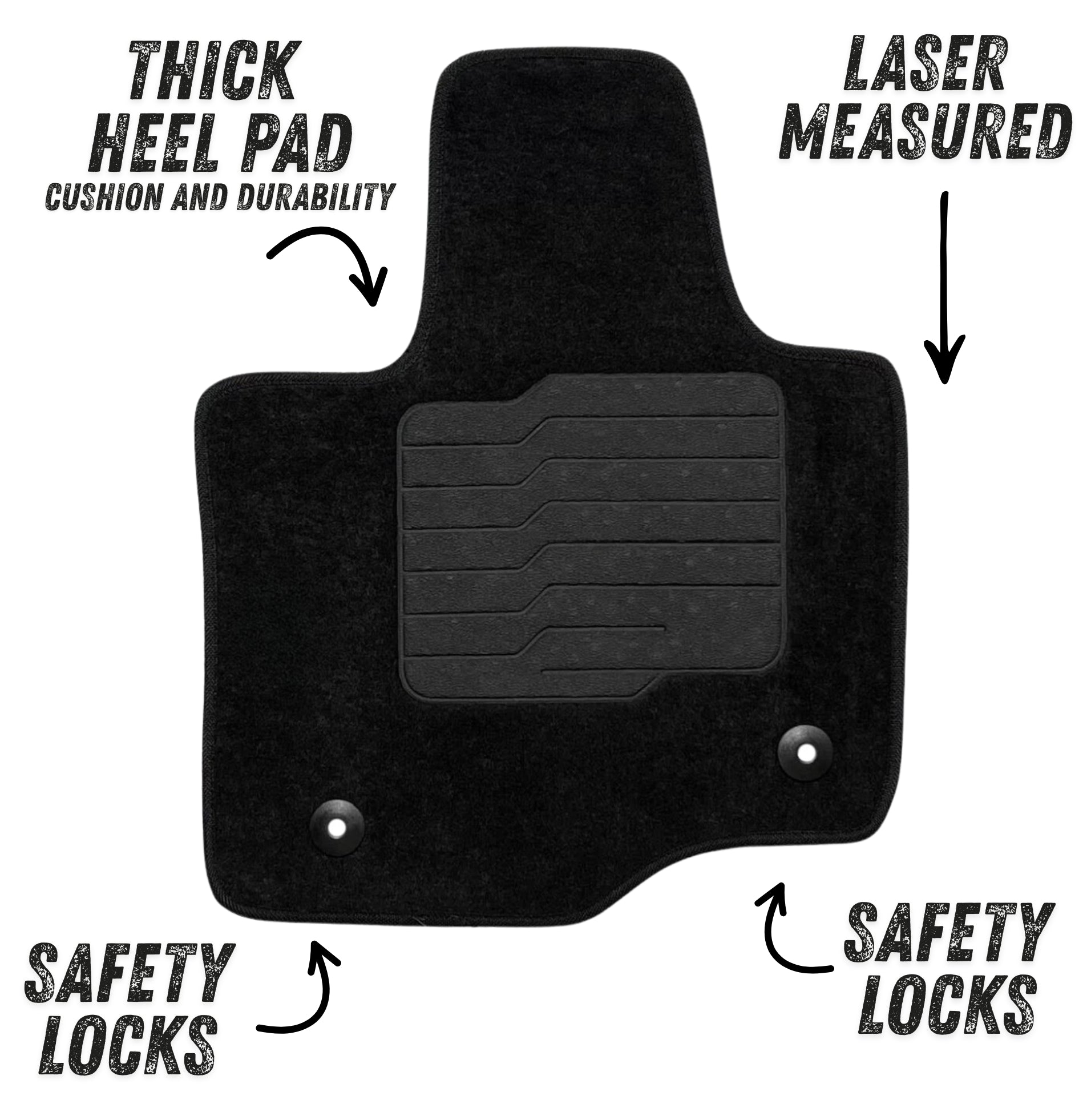 Carpet Floor Mats for 2021 to 2026 Ford F-150 / 2022-2025 F150 Lightning Crew Cabin Models, Front and Rear