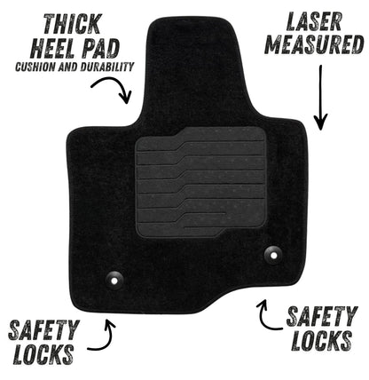 Carpet Floor Mats for 2021 to 2026 Ford F-150 / 2022-2025 F150 Lightning Crew Cabin Models, Front and Rear