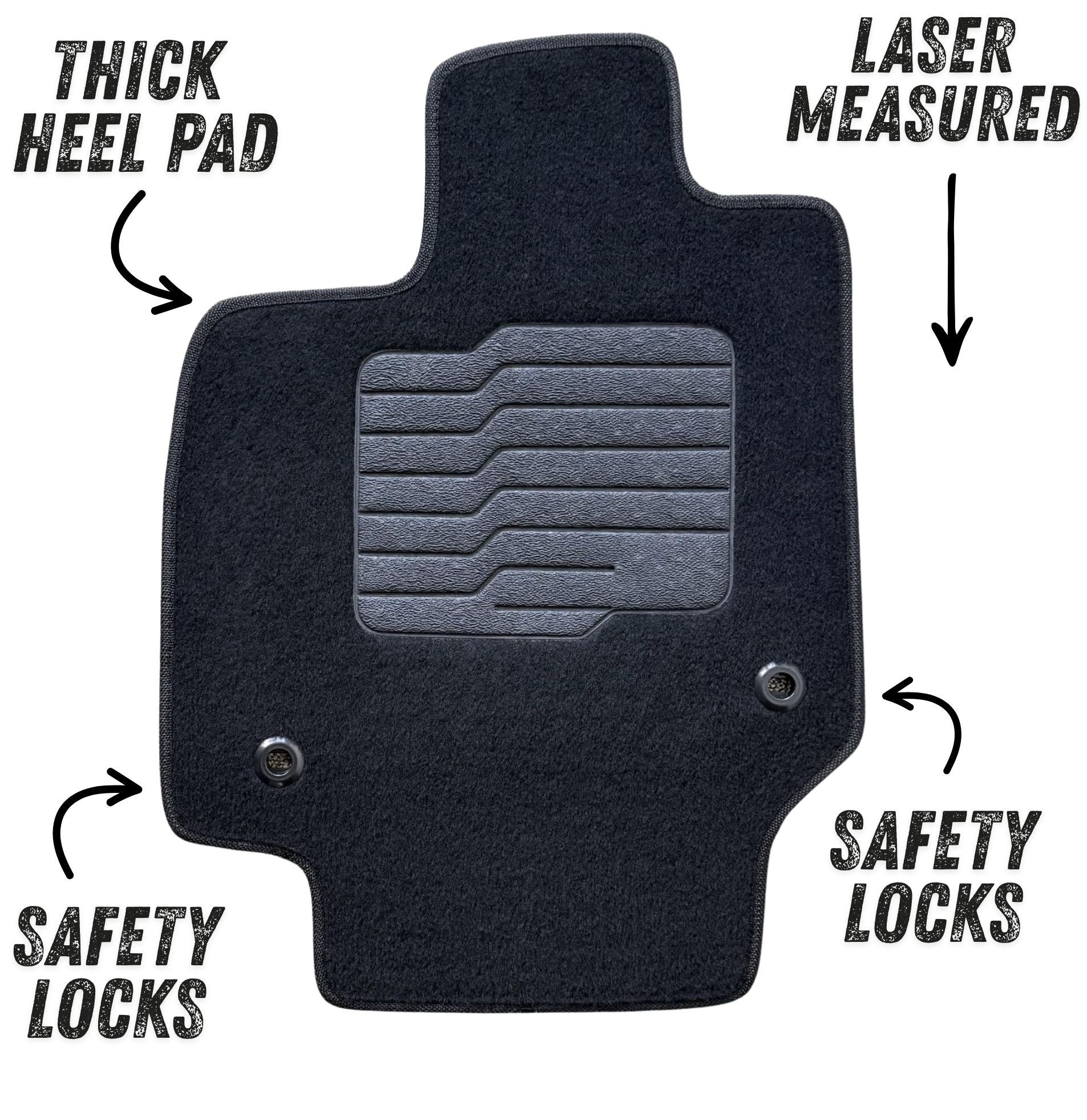 Carpet Floor Mats for 2023 to 2026 Toyota Crown, Front and Rear, Black