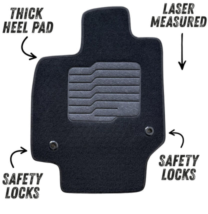 Carpet Floor Mats for 2023 to 2026 Toyota Crown, Front and Rear, Black