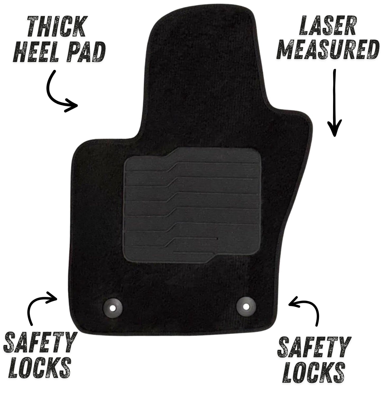 Carpet Floor Mats for 2017 to 2026 Jeep Compass, Front and Rear, Black