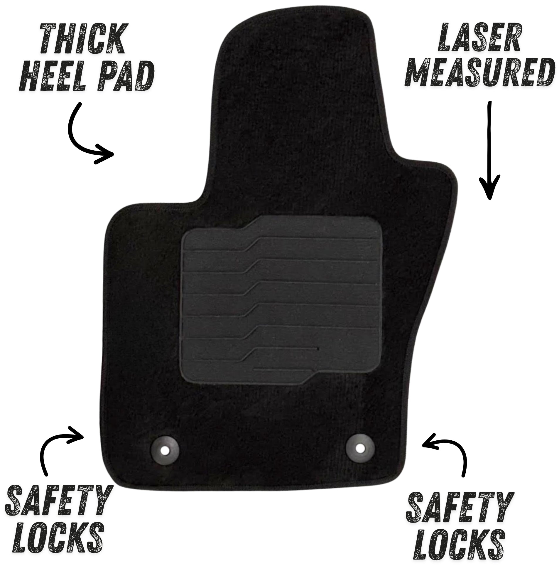 Carpet Floor Mats for 2017 to 2026 Jeep Compass, Front and Rear, Black
