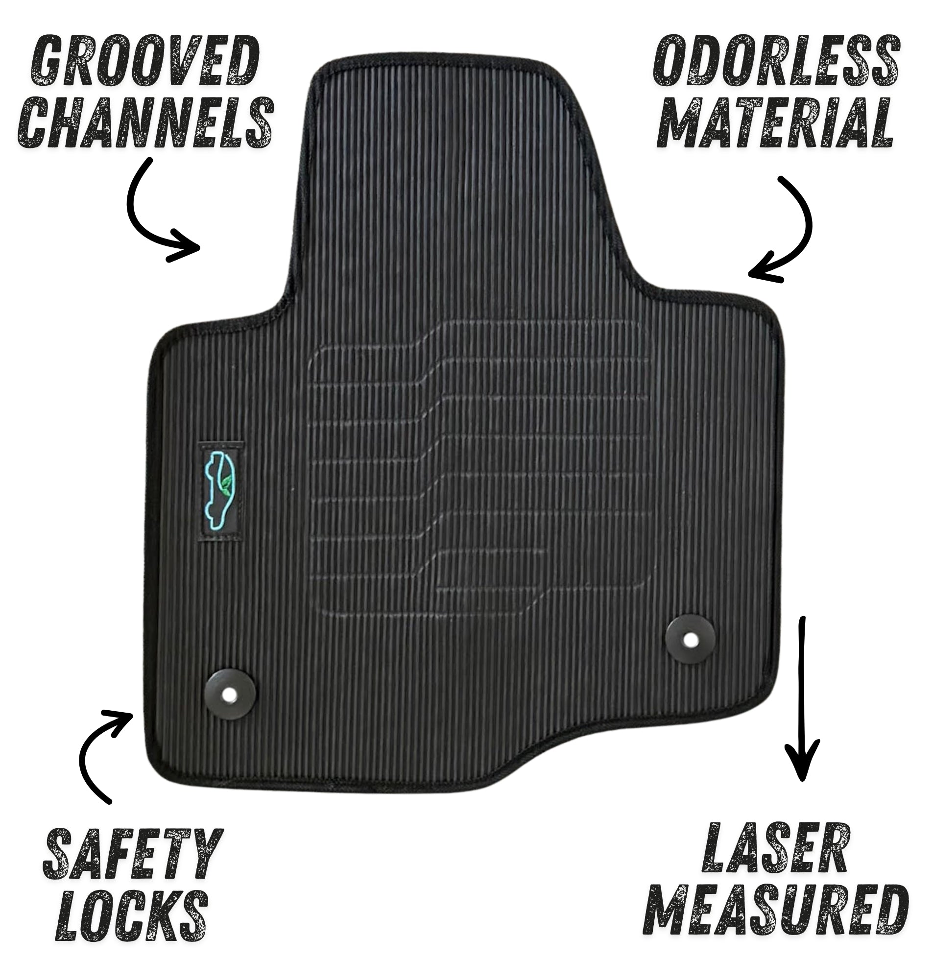 All Weather Floor Mats for 2018 to 2024 Ford Expedition, front and Rear, Black