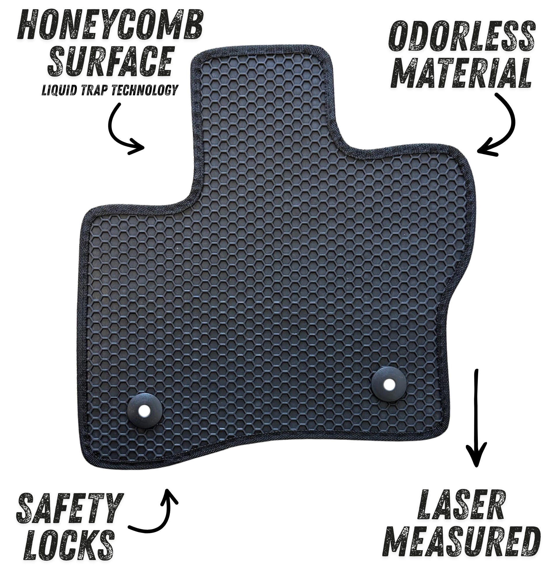 All Weather Honeycomb Floor Mats for 2010 to 2019 Ford Taurus