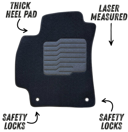 Carpet Floor Mats for 2025 to 2026 Kia K4, Front and Rear, Black