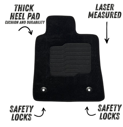 Carpet Floor Mats For 2016 to 2025 Chevrolet Camaro, Front and Rear