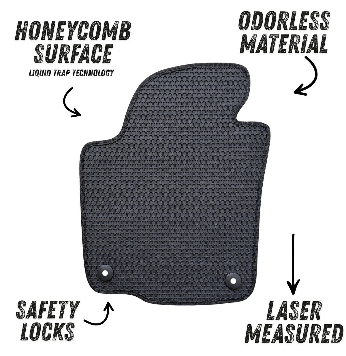 All Weather Honeycomb Floor Mats for 2020 to 2022 Volkswagen Passat, Front and Rear
