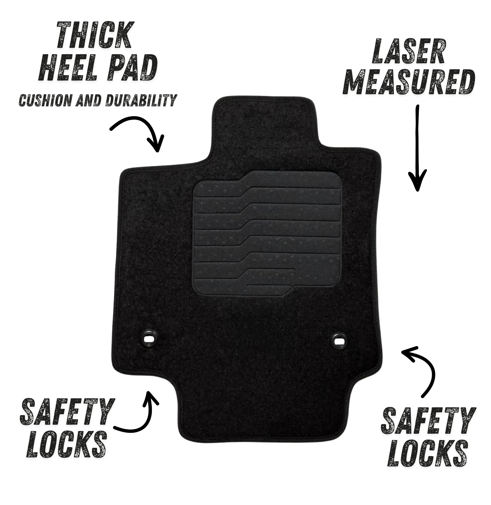 Carpet Floor Mats for 2019 to 2025 Toyota RAV4, Front and Rear, Black