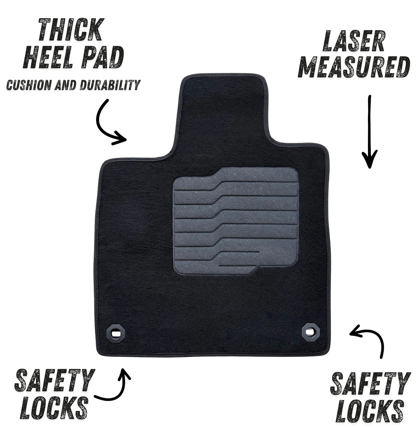 Carpet Floor Mats for 2022 to 2026 Acura MDX, Front, Rear and 3rd Row, Black