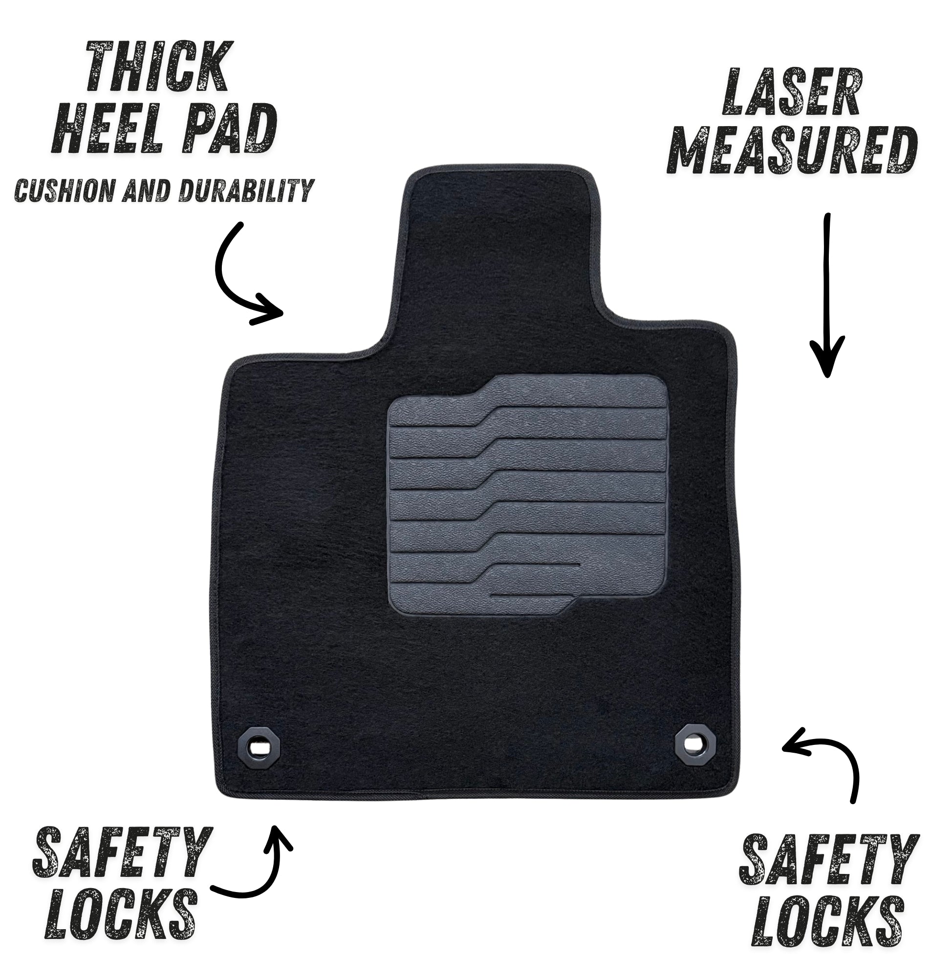 Carpet Floor Mats for 2022 to 2026 Acura MDX, Front, Rear and 3rd Row, Black