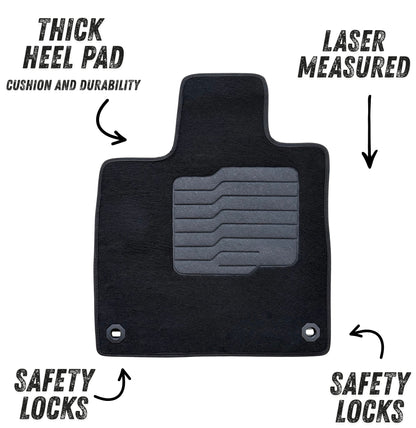 Carpet Floor Mats for 2022 to 2026 Acura MDX, Front, Rear and 3rd Row, Black